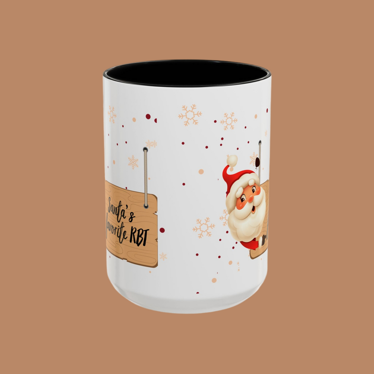 Two-Toned Christmas Mug. “Santa's Favorite RBT Coffee Mug - Holiday Accent Mug - 11oz & 15oz