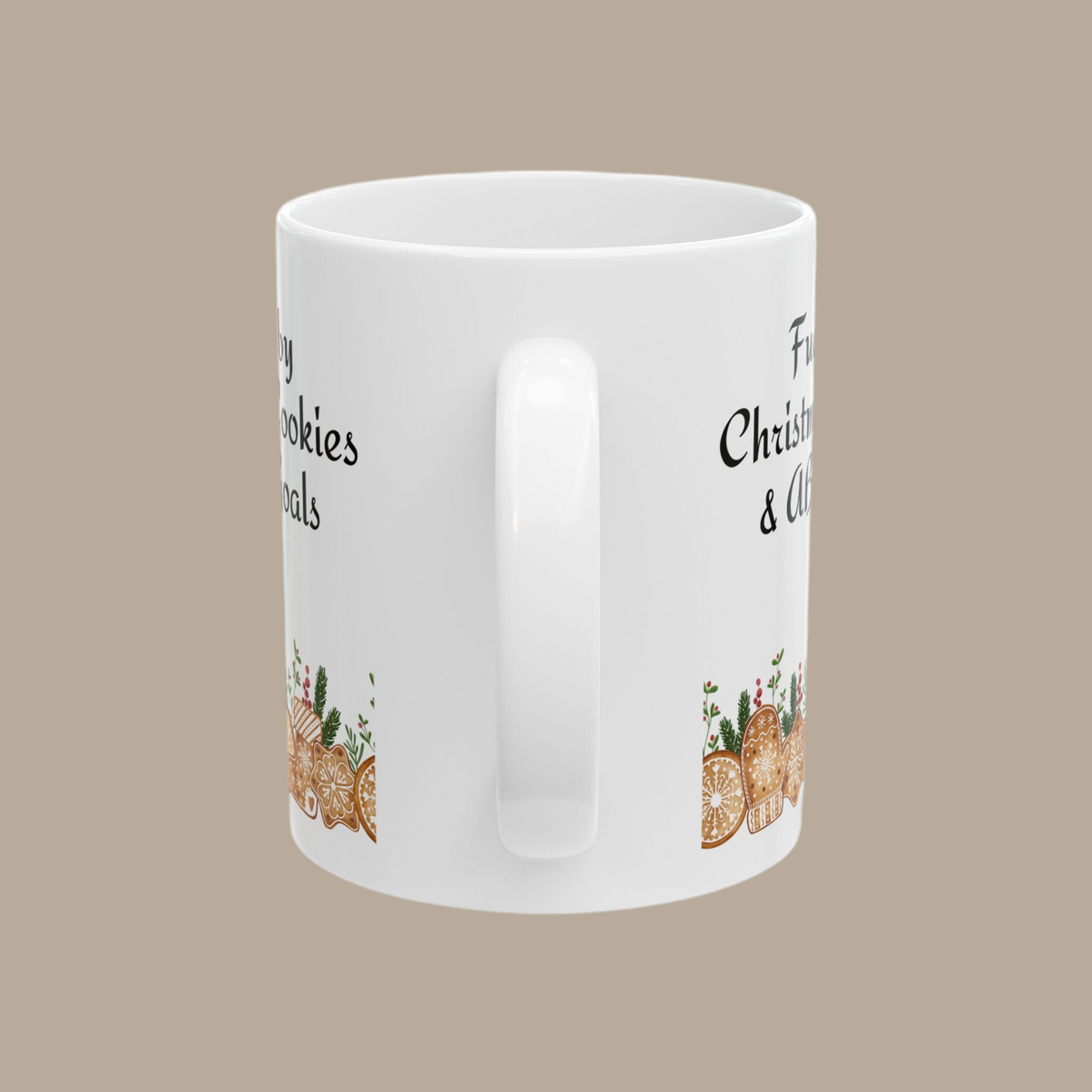 Festive Cookie Ceramic Mug – Holiday Cheer for Christmas & Winter Celebrations