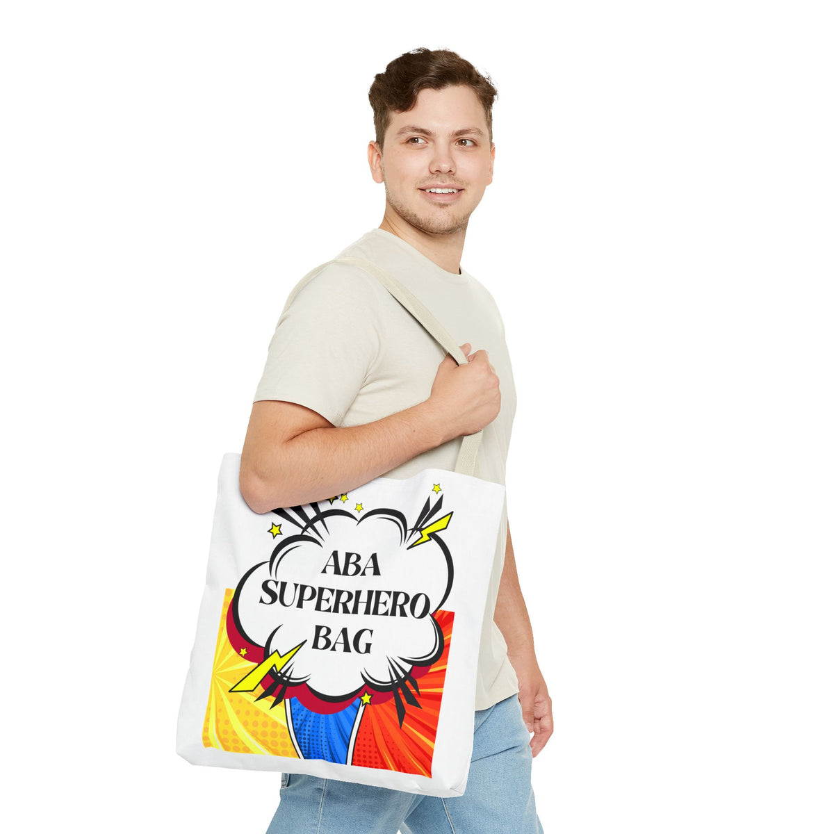 Superhero Tote Bag - Perfect Gift for ABA therapists- Print in both sides