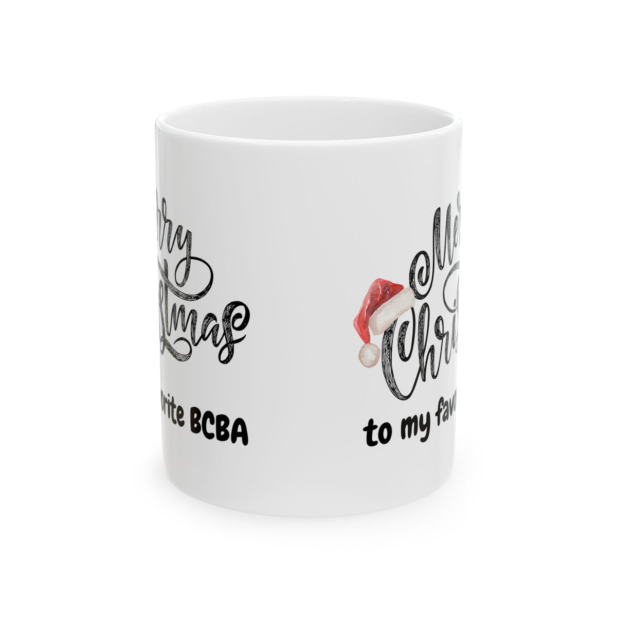 White Holiday Ceramic Mug for Your Favorite BCBA - Perfect Christmas Gift - 11oz & 15oz