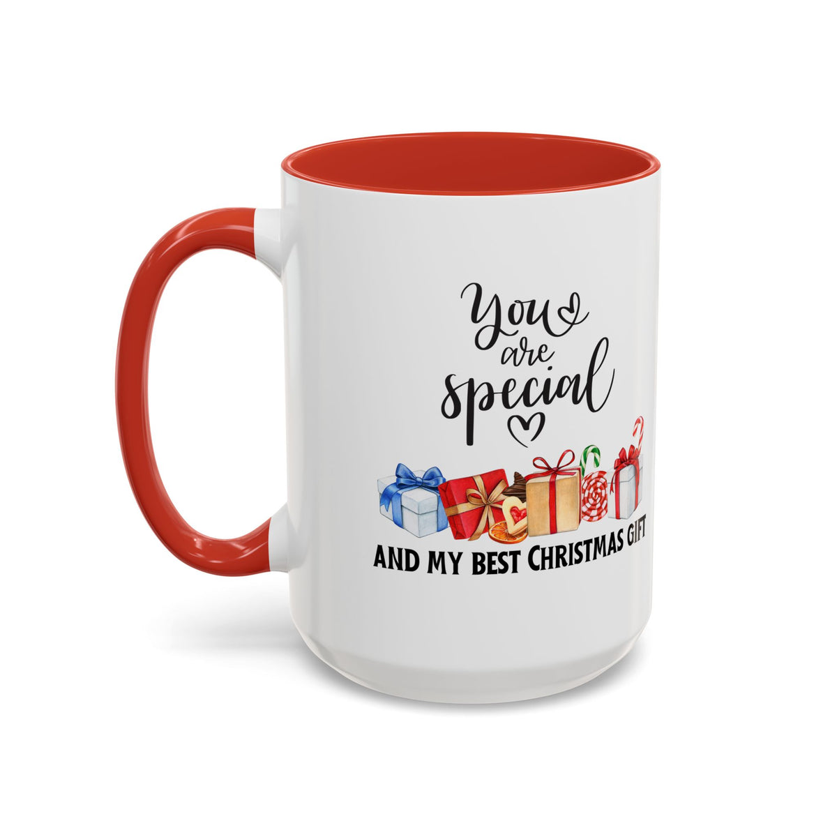 Two-toned Holiday Accent Coffee Mug - 'You Are Special' and my best Gift for Christmas - 11oz & 15oz