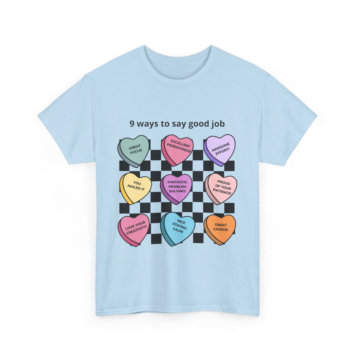 Motivational Unisex Heavy Cotton Tee - 9 Ways to Say Good Job Design