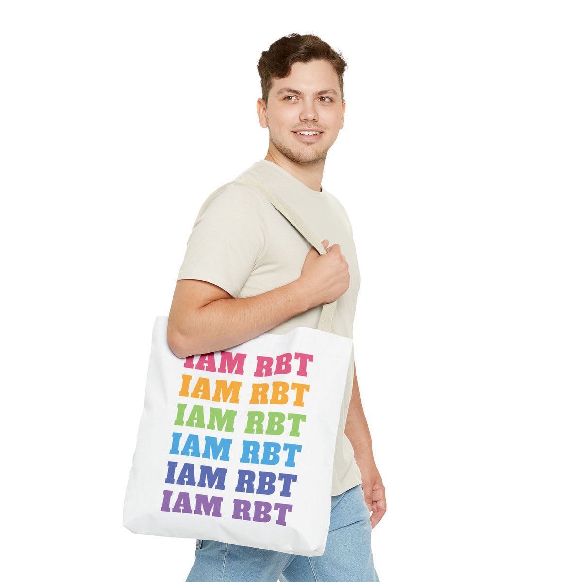 Colorful 'I AM RBT' Tote Bag - Fun & Versatile Accessory for Everyday Use