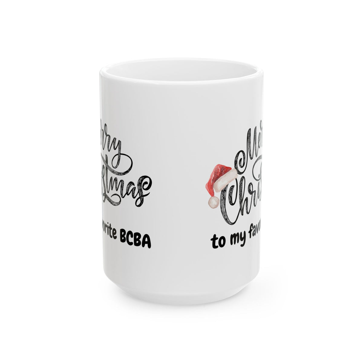 White Holiday Ceramic Mug for Your Favorite BCBA - Perfect Christmas Gift - 11oz & 15oz