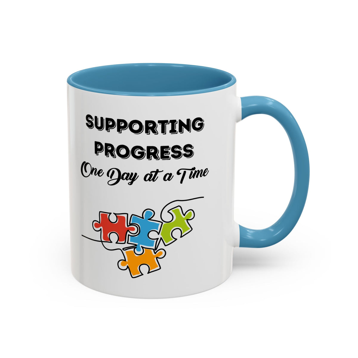 Supporting Progress One Day at a Time mug - Coffee mug for parents of children with autism- 11oz & 15oz