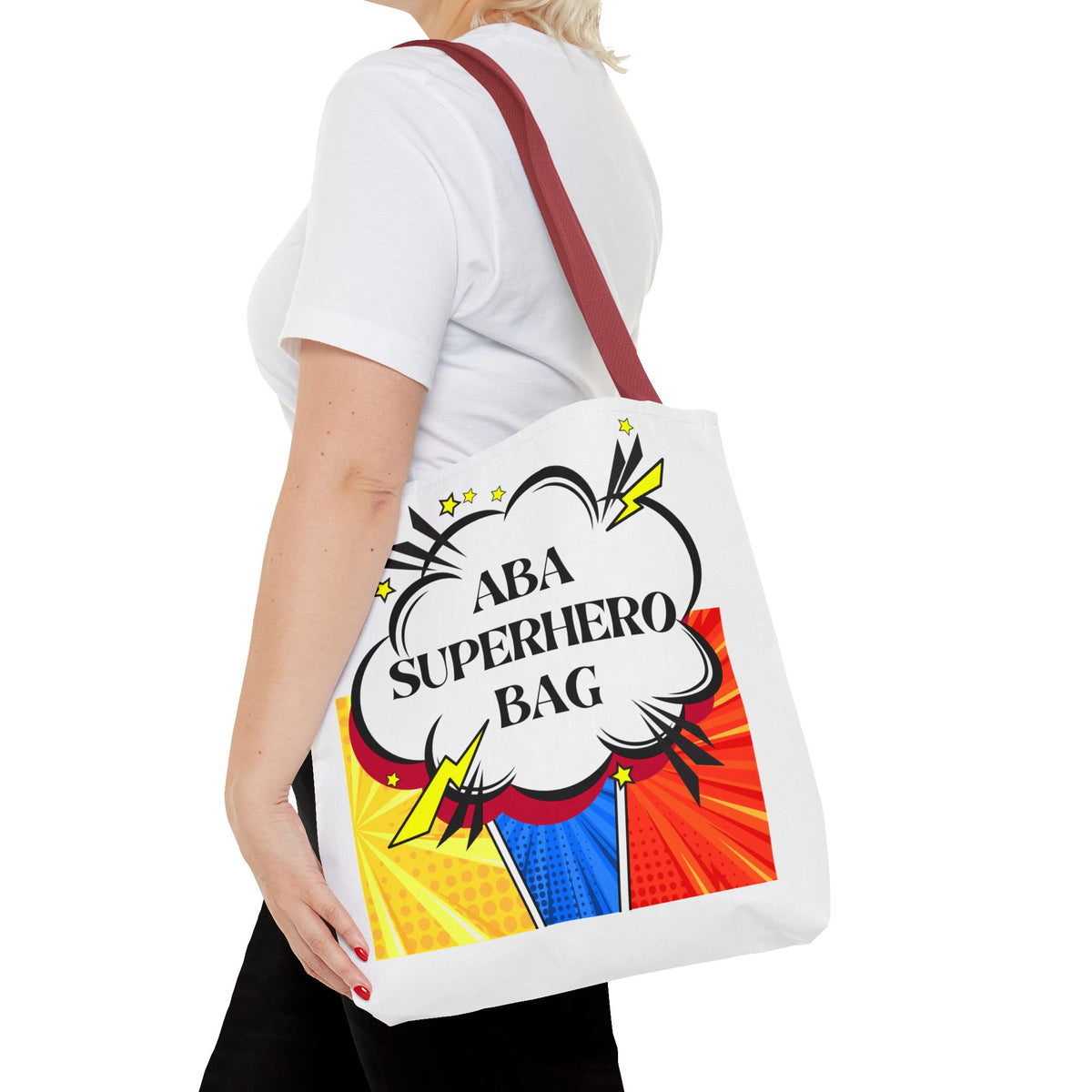 Superhero Tote Bag - Perfect Gift for ABA therapists- Print in both sides
