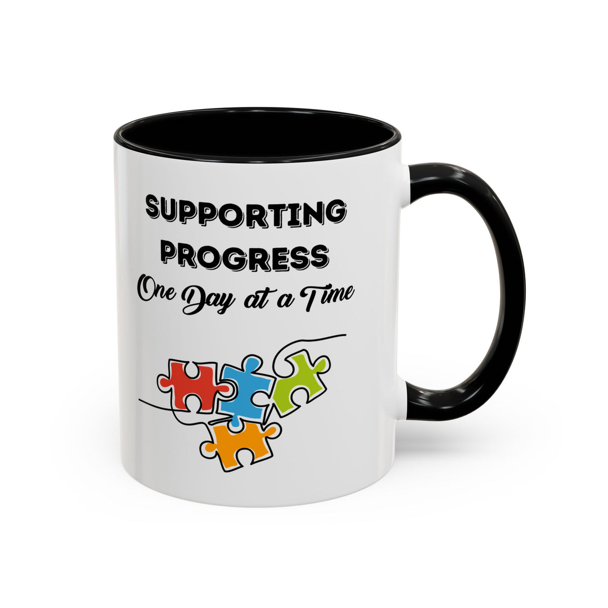 Supporting Progress One Day at a Time mug - Coffee mug for parents of children with autism- 11oz & 15oz