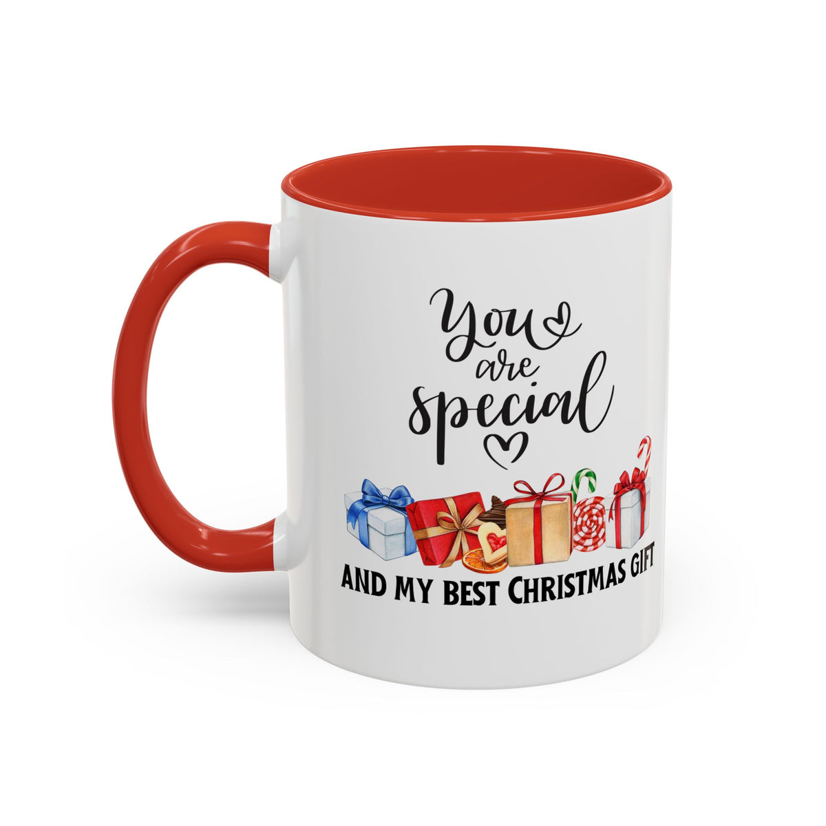 Two-toned Holiday Accent Coffee Mug - 'You Are Special' and my best Gift for Christmas - 11oz & 15oz