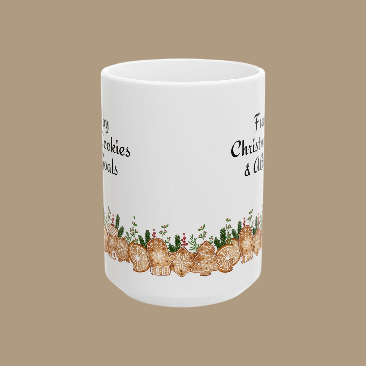 Festive Cookie Ceramic Mug – Holiday Cheer for Christmas & Winter Celebrations