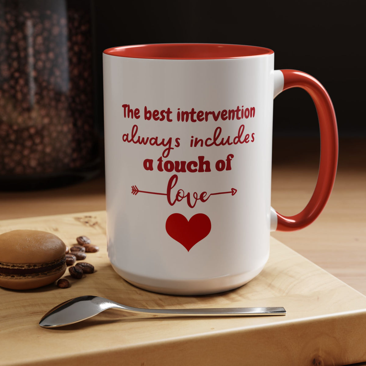 Touch of Love Coffee Mug - Inspirational Heart Mug for Espresso Lovers