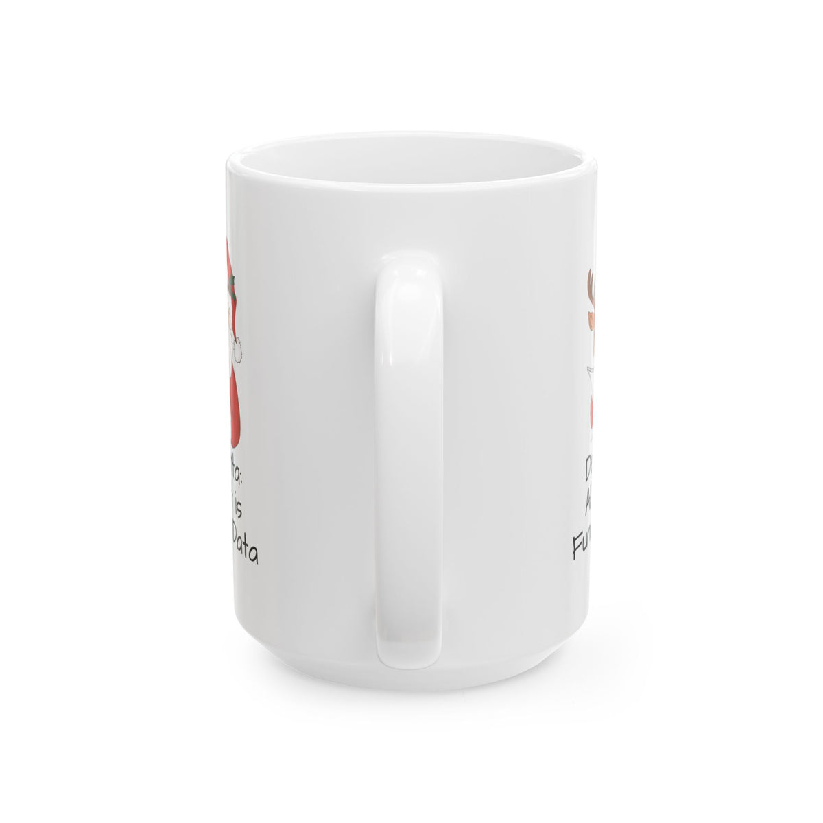 Funny Christmas Ceramic Mug - Santa & Reindeer Design (11oz, 15oz)