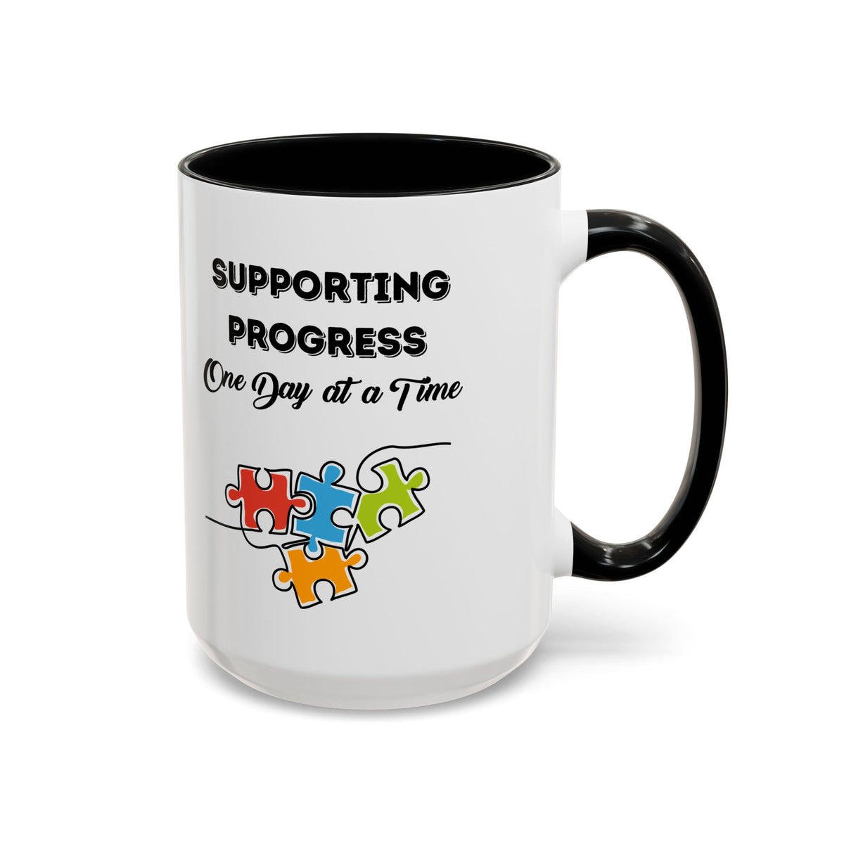 Supporting Progress One Day at a Time mug - Coffee mug for parents of children with autism- 11oz & 15oz