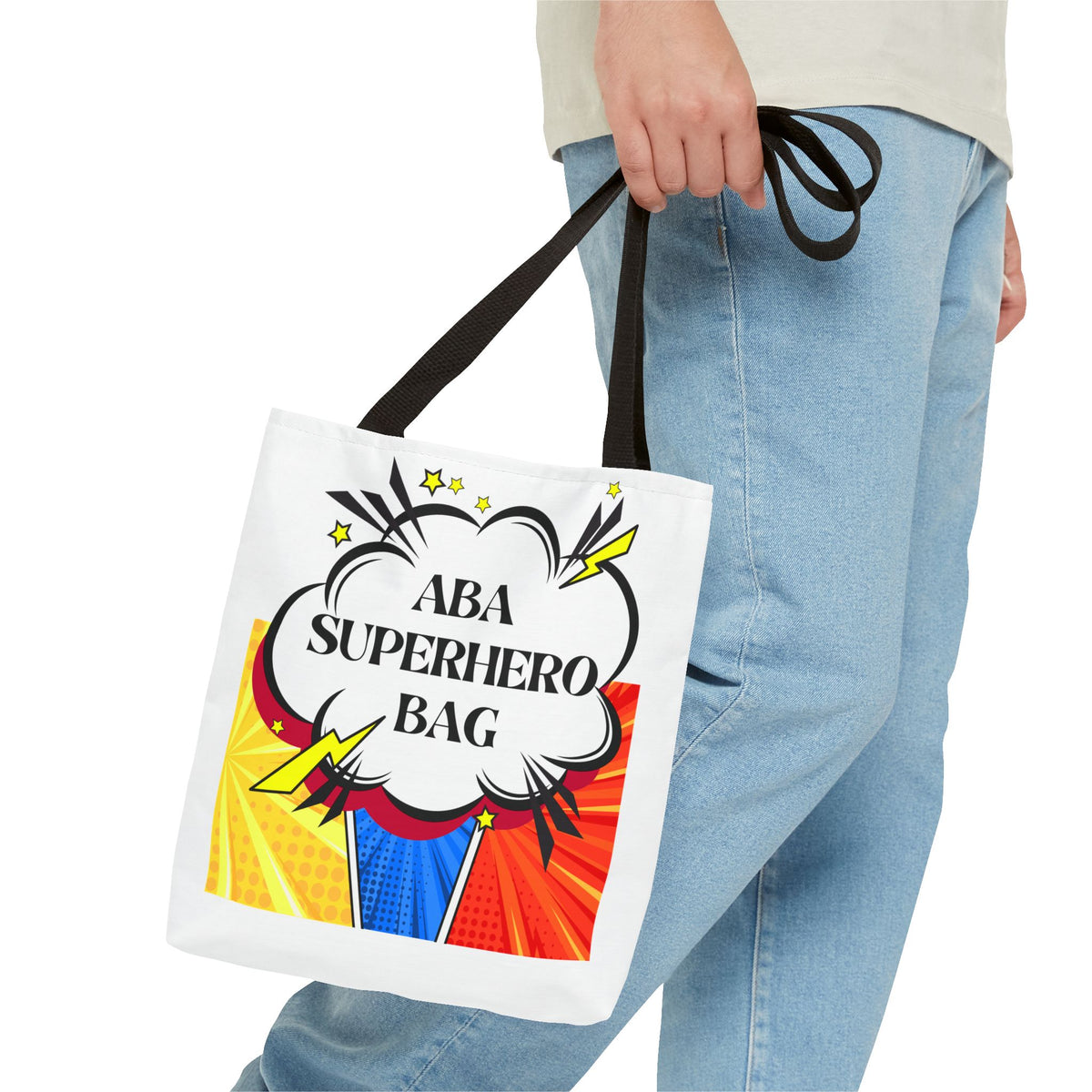 Superhero Tote Bag - Perfect Gift for ABA therapists- Print in both sides