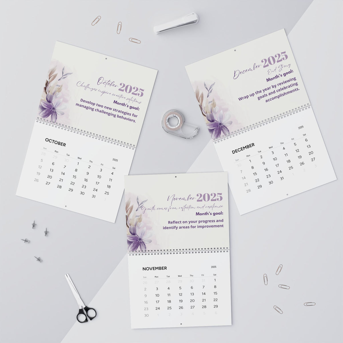 Wall Calendars (2025) for ABA professionals. 2025 Inspiration Calendar: Stay Organized, Stay Inspired