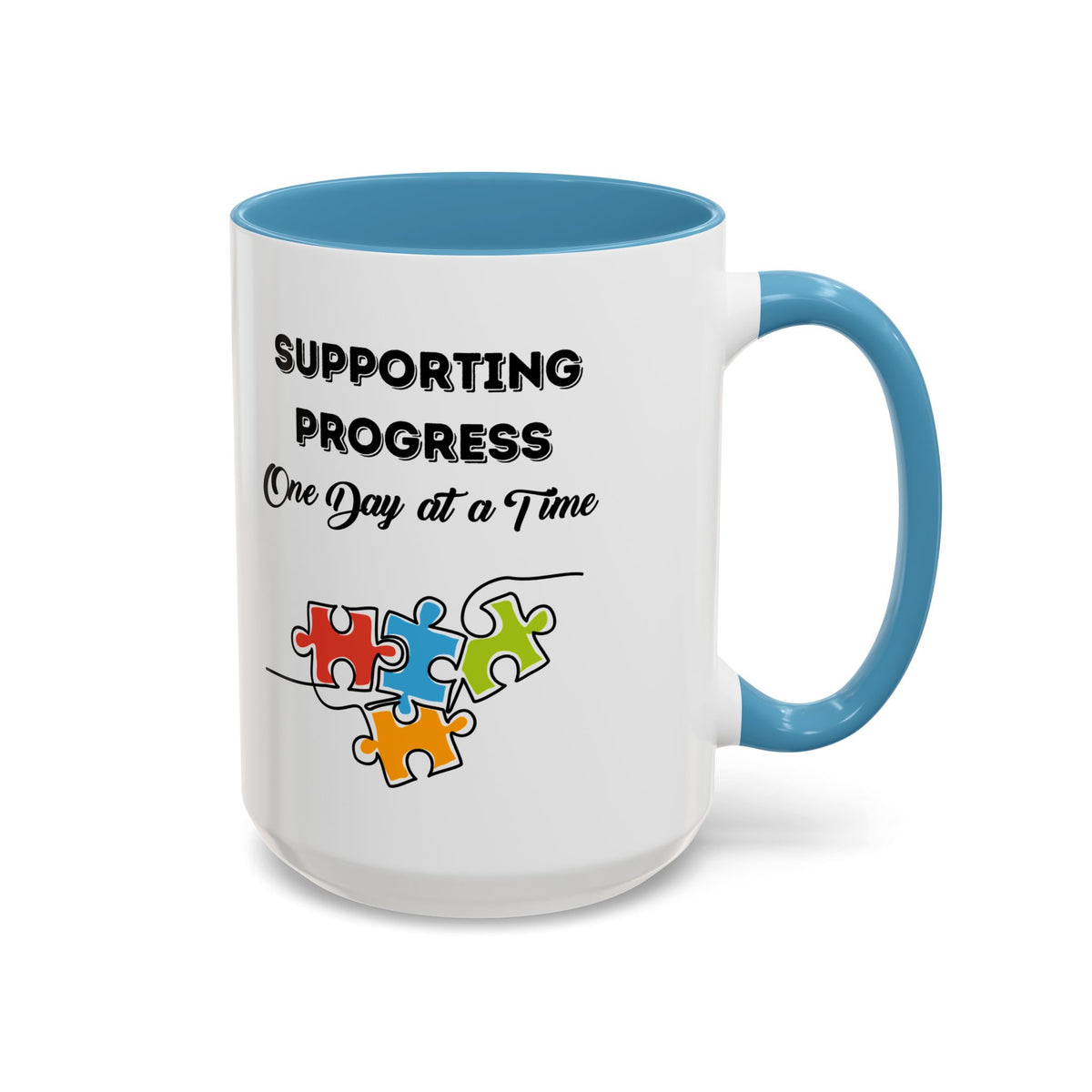 Supporting Progress One Day at a Time mug - Coffee mug for parents of children with autism- 11oz & 15oz
