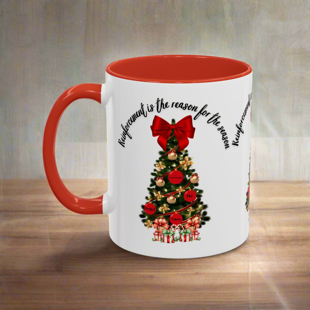 Two-Toned Christmas Coffee Mug “Reinforcement is the Reason for the Season” Holiday Mug. 11oz & 15oz