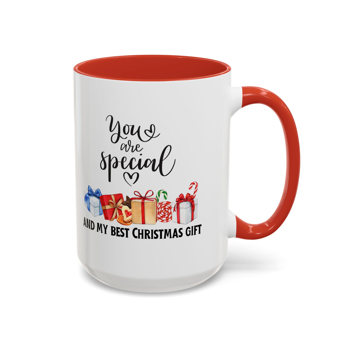 Two-toned Holiday Accent Coffee Mug - 'You Are Special' and my best Gift for Christmas - 11oz & 15oz
