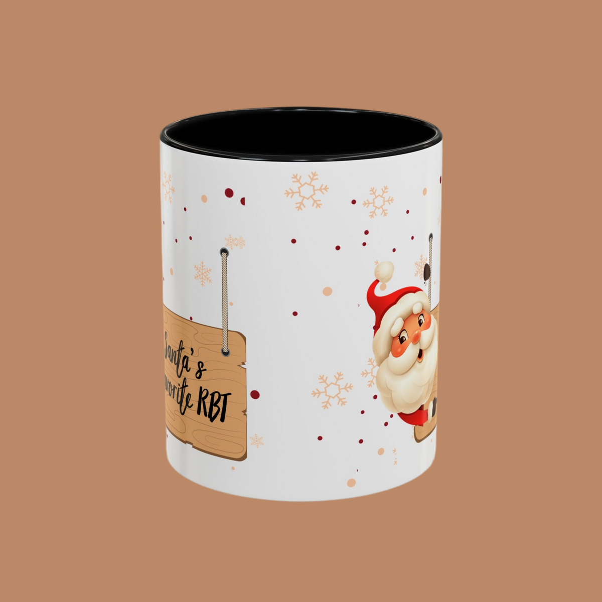 Two-Toned Christmas Mug. “Santa's Favorite RBT Coffee Mug - Holiday Accent Mug - 11oz & 15oz