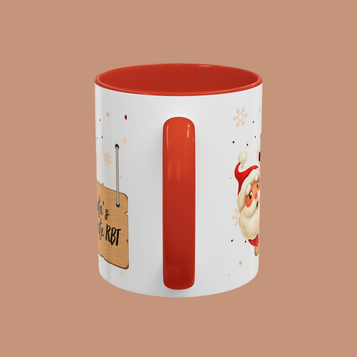 Two-Toned Christmas Mug. “Santa's Favorite RBT Coffee Mug - Holiday Accent Mug - 11oz & 15oz