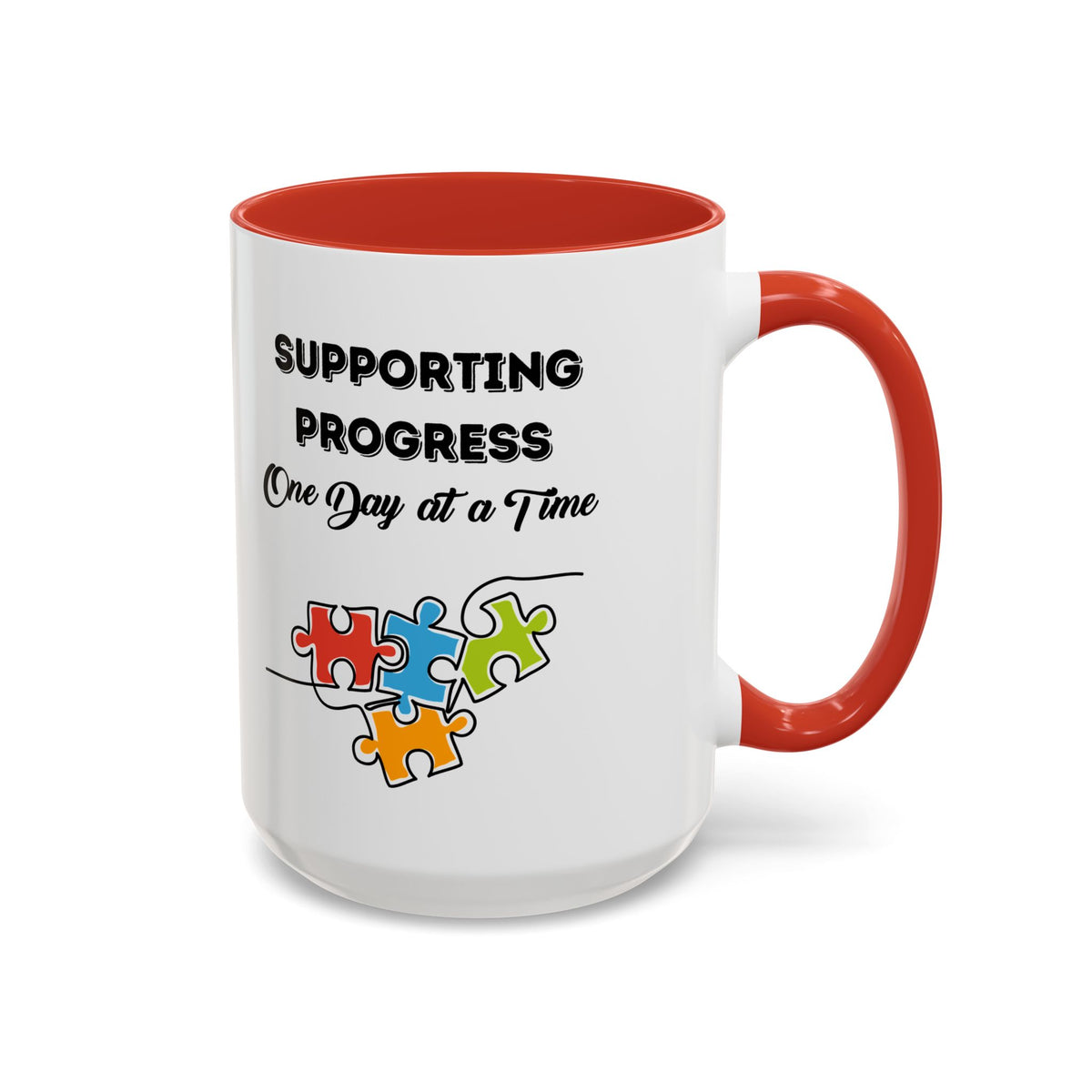 Supporting Progress One Day at a Time mug - Coffee mug for parents of children with autism- 11oz & 15oz