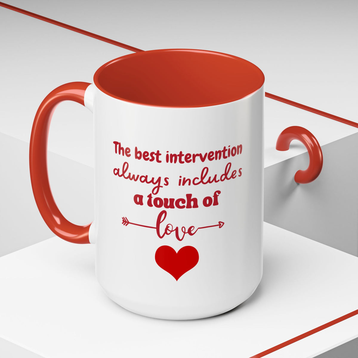 Touch of Love Coffee Mug - Inspirational Heart Mug for Espresso Lovers