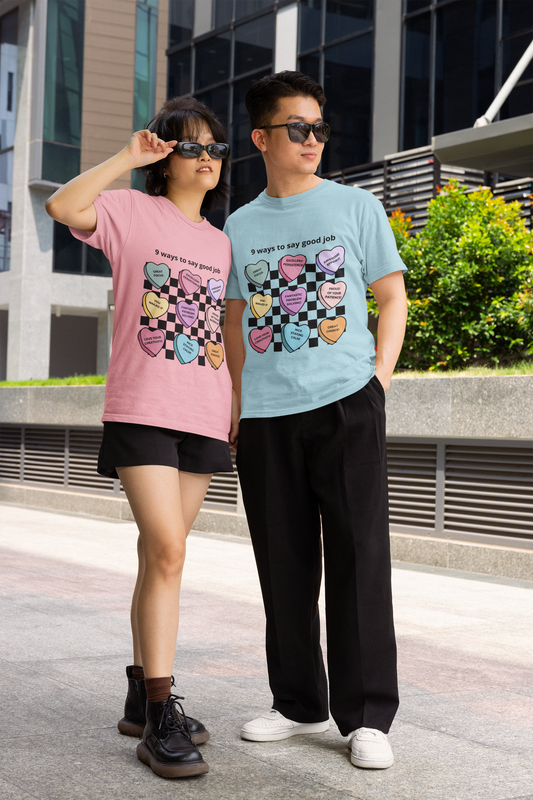 Motivational Unisex Heavy Cotton Tee - 9 Ways to Say Good Job Design