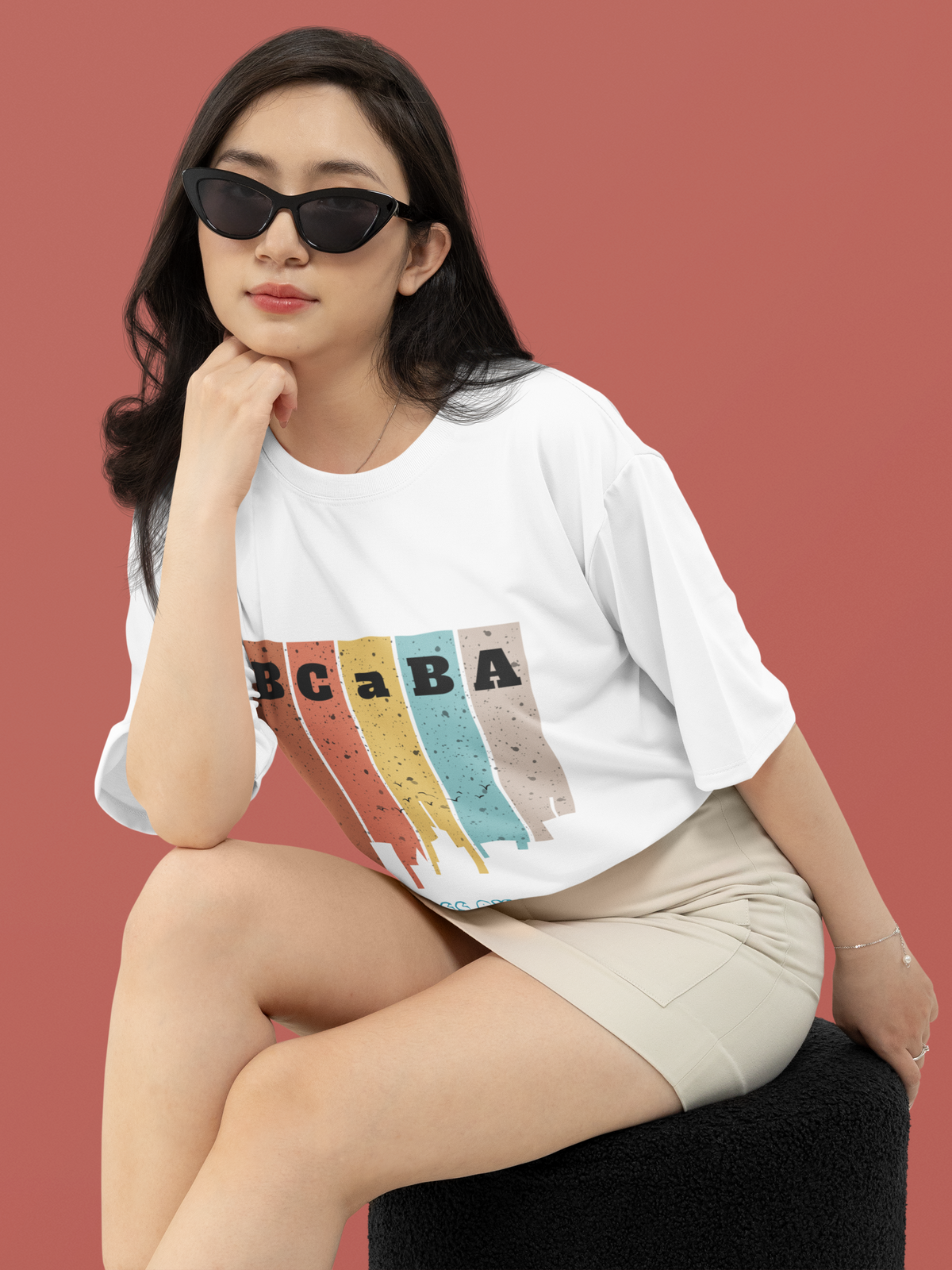 Unisex Heavy Cotton Tee for BCaBA- Retro Cityscape Design