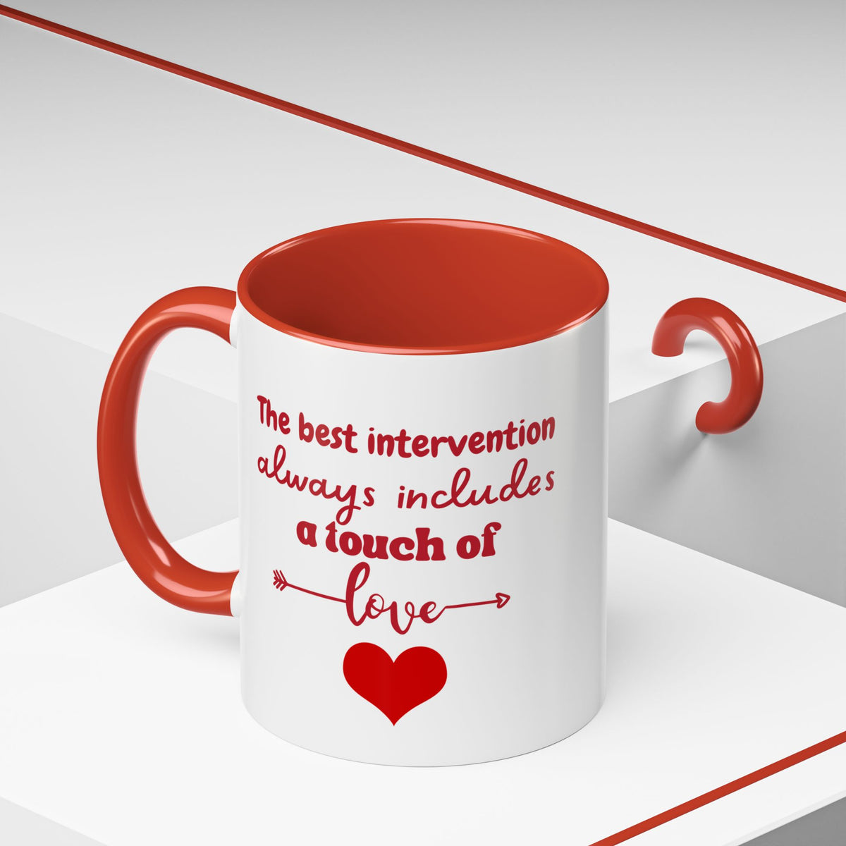 Touch of Love Coffee Mug - Inspirational Heart Mug for Espresso Lovers