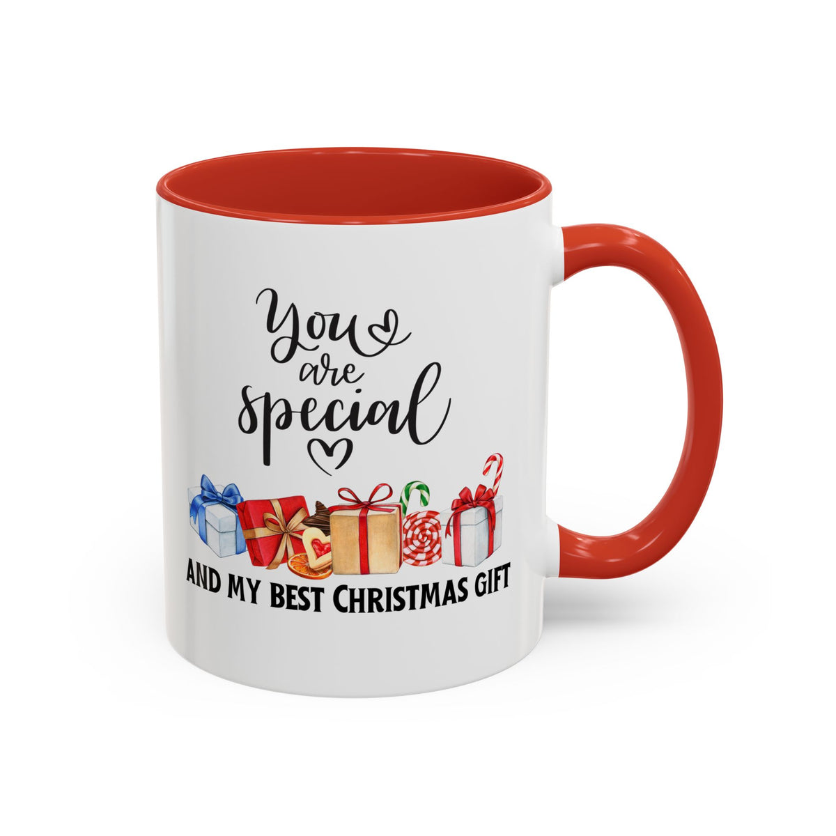 Two-toned Holiday Accent Coffee Mug - 'You Are Special' and my best Gift for Christmas - 11oz & 15oz