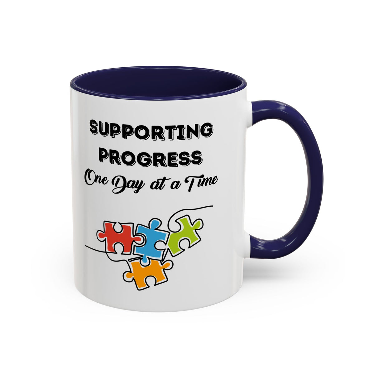 Supporting Progress One Day at a Time mug - Coffee mug for parents of children with autism- 11oz & 15oz