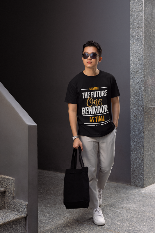 Inspirational Unisex Heavy Cotton Tee - 'Shaping The Future One Behavior At A Time'