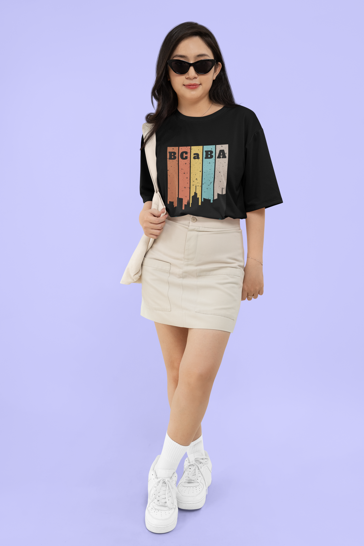 Unisex Heavy Cotton Tee for BCaBA- Retro Cityscape Design
