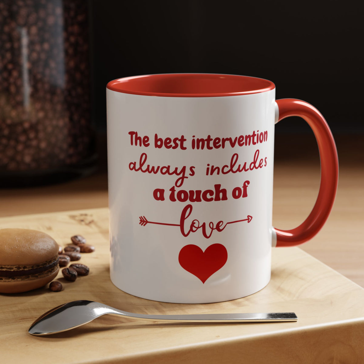 Touch of Love Coffee Mug - Inspirational Heart Mug for Espresso Lovers