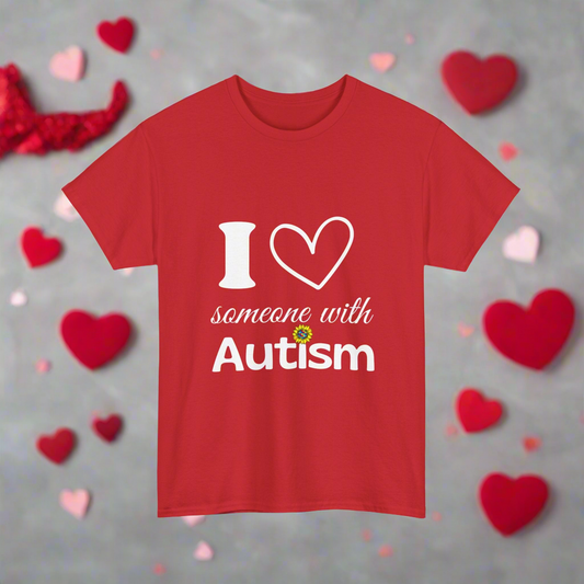 I Love Someone with Autism Heavy Cotton Tee