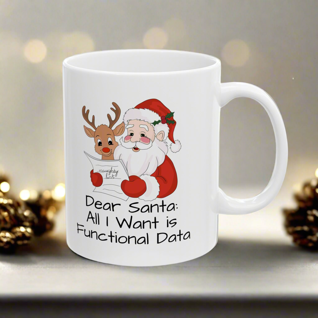 Funny Christmas Ceramic Mug - Santa & Reindeer Design (11oz, 15oz)