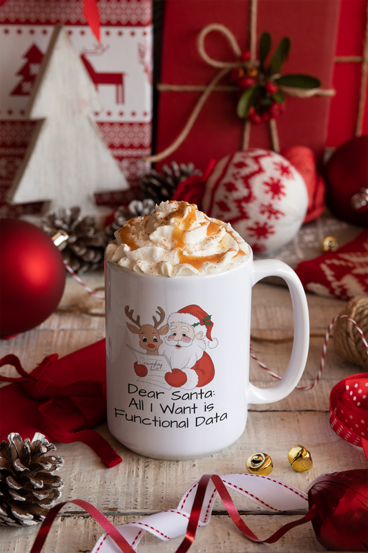 Funny Christmas Ceramic Mug - Santa & Reindeer Design (11oz, 15oz)
