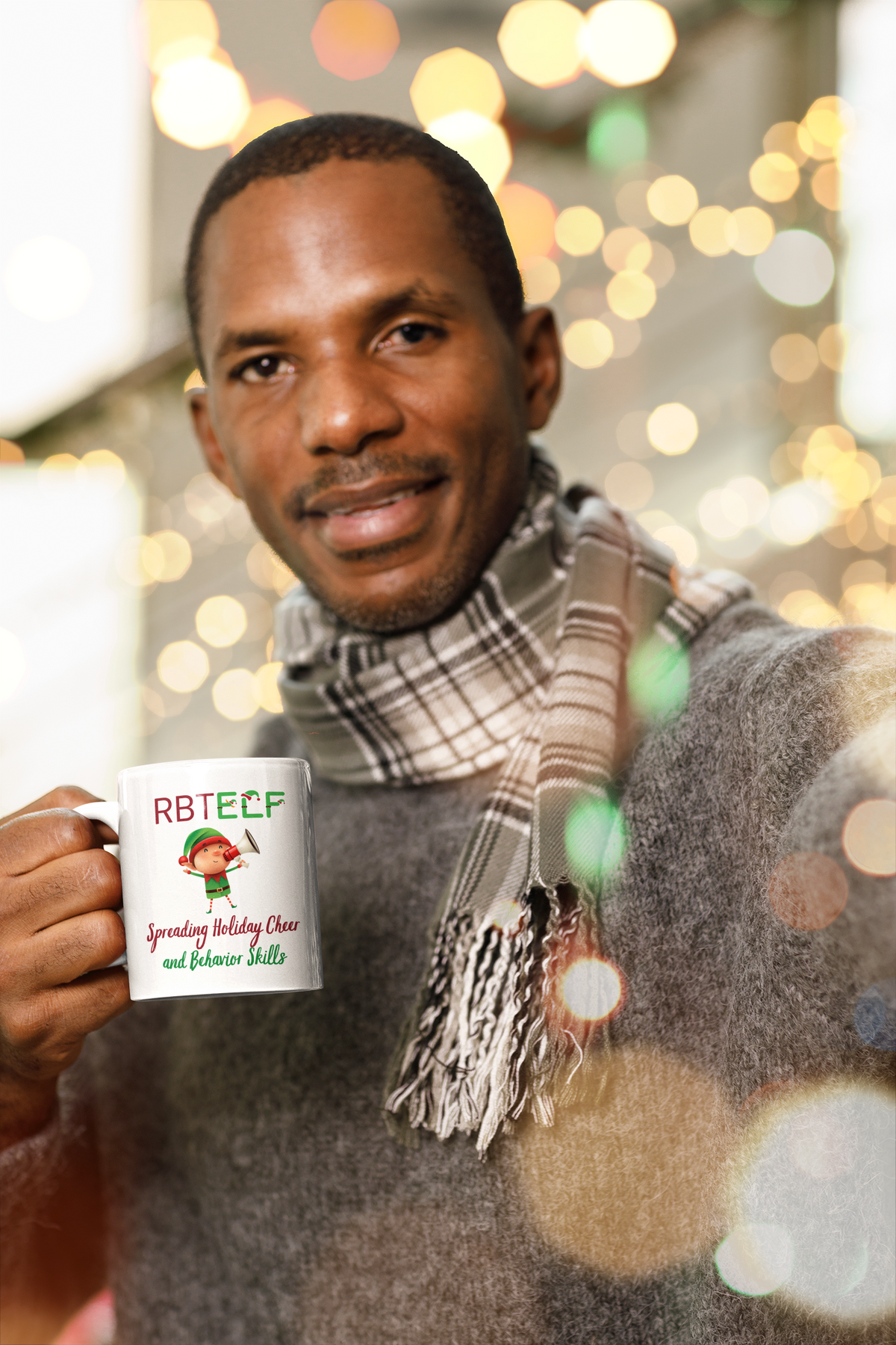White Christmas Coffee Mug “RBT Elf Spreading Holidays Cheer and Behavior Skills - 11oz & 15oz
