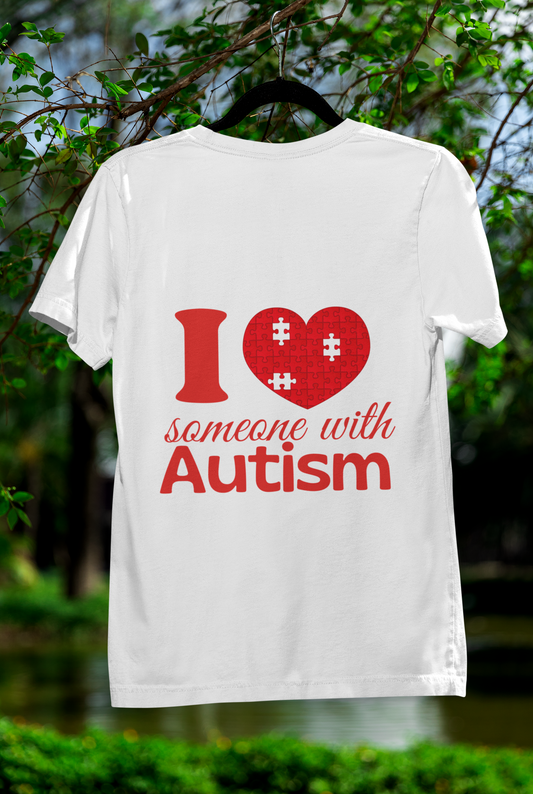 I Love Someone with Autism Unisex Heavy Cotton Tee - Support & Awareness Apparel