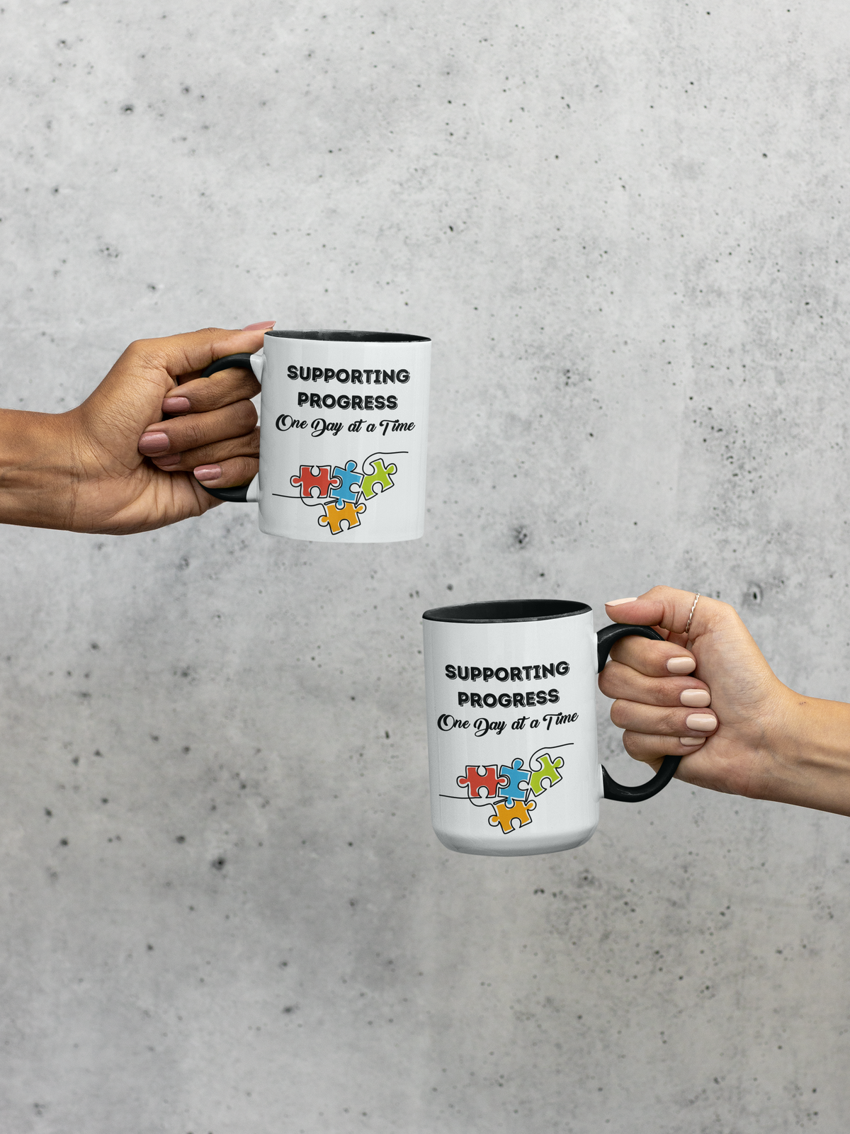 Supporting Progress One Day at a Time mug - Coffee mug for parents of children with autism- 11oz & 15oz